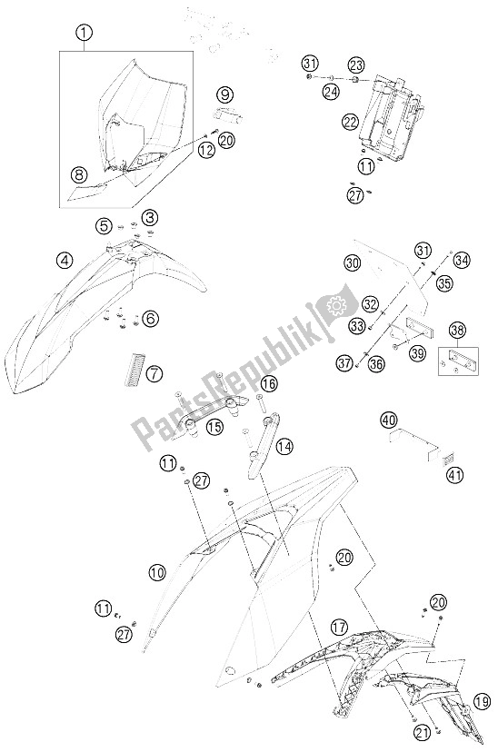 Toutes les pièces pour le Masque, Ailes du KTM 690 Enduro R Europe 2011