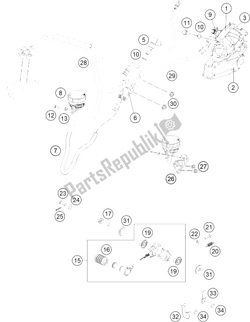 Todas las partes para Pinza De Freno Trasera de KTM 250 Duke BL ABS B D 16 Europe 2016