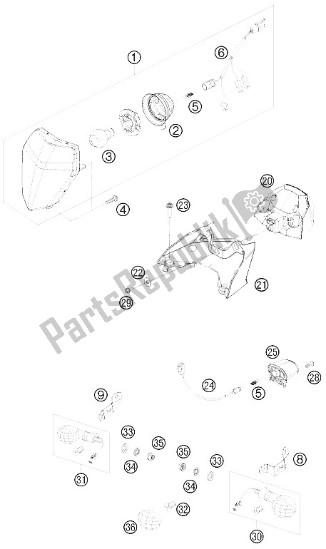 All parts for the Lighting System of the KTM 525 XC ATV Europe 2011