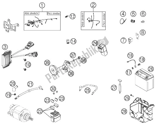 All parts for the Wiring Harness of the KTM 250 EXC F Europe 2013