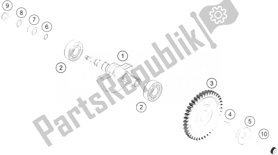 Alle onderdelen voor de Balansas van de KTM 200 Duke White ABS Europe 2013