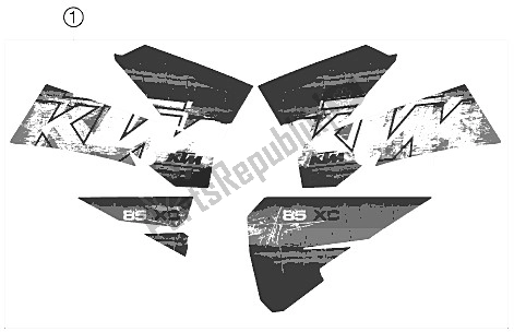 All parts for the Decal of the KTM 85 XC USA 2008