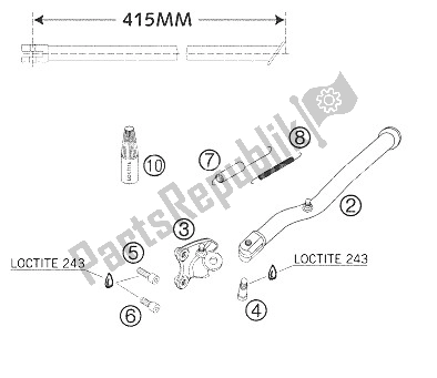 Tutte le parti per il Lato Stand 640 Lc4 Sm del KTM 625 SMC USA 2005