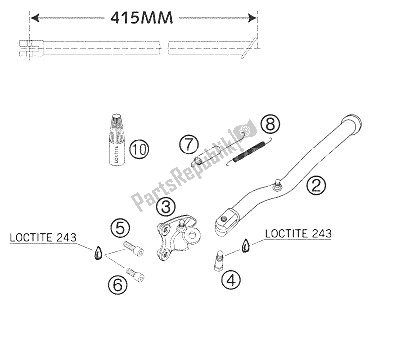 Toutes les pièces pour le Béquille Latérale 640 Lc4 Sm du KTM 660 SMC Europe 2005