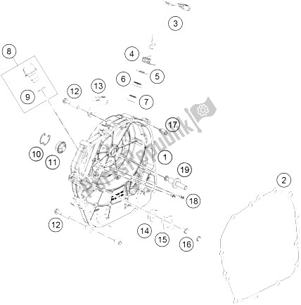 Todas las partes para Tapa Del Embrague de KTM 250 Duke White ABS CKD 15 Thailand 2015