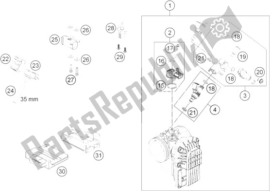 All parts for the Throttle Body of the KTM 690 Enduro R ABS Australia 2014