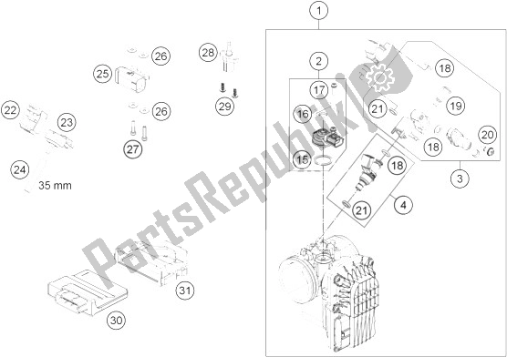 Toutes les pièces pour le Corps De Papillon du KTM 690 Enduro R ABS USA 2014