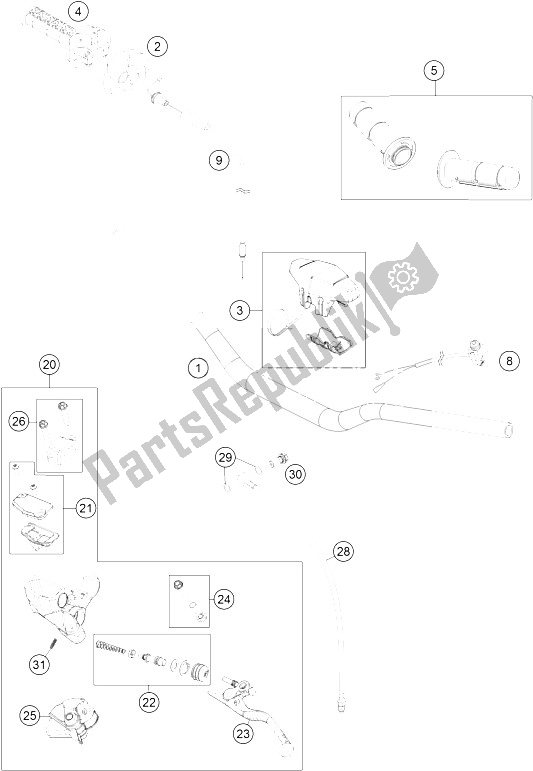 Toutes les pièces pour le Guidon, Commandes du KTM 85 SX 17 14 Europe 2015