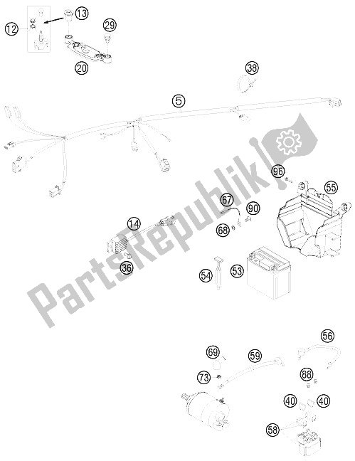 All parts for the Wiring Harness of the KTM 450 XCR W South Africa 2008