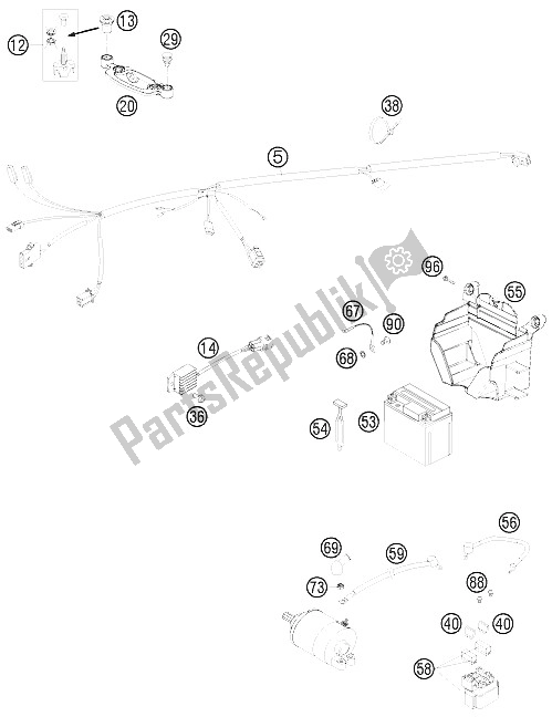 Todas las partes para Arnés De Cableado de KTM 450 XCR W USA 2008