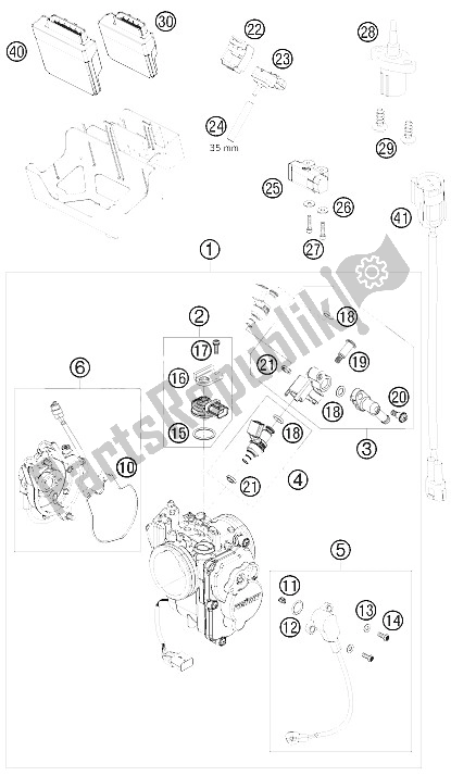 Alle onderdelen voor de Gasklephuis van de KTM 690 Enduro 09 Europe 2009