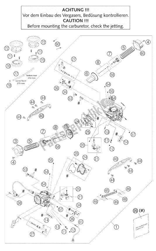 All parts for the Carburetor Lc8 of the KTM 1190 RC 8 Europe 2007