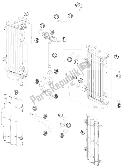 Todas las partes para Sistema De Refrigeración de KTM 450 SX F Europe 2014