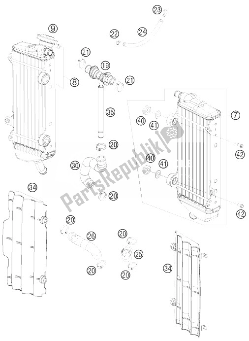Alle onderdelen voor de Koelsysteem van de KTM 450 SX F Europe 2014