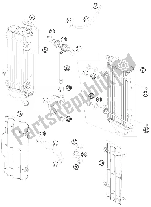 Todas as partes de Sistema De Refrigeração do KTM 450 SX F Factory Edition USA 2014