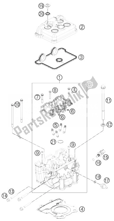 Tutte le parti per il Testata del KTM 200 Duke Orange W O ABS B D 13 Europe 2013