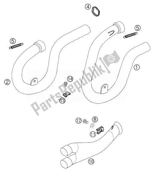 All parts for the Bend 400/520 Racing of the KTM 250 EXC G Racing USA 2003