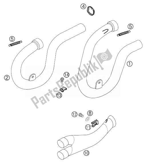 Todas las partes para Doblar 400/520 Carreras de KTM 400 EXC Racing SIX Days Europe 2003