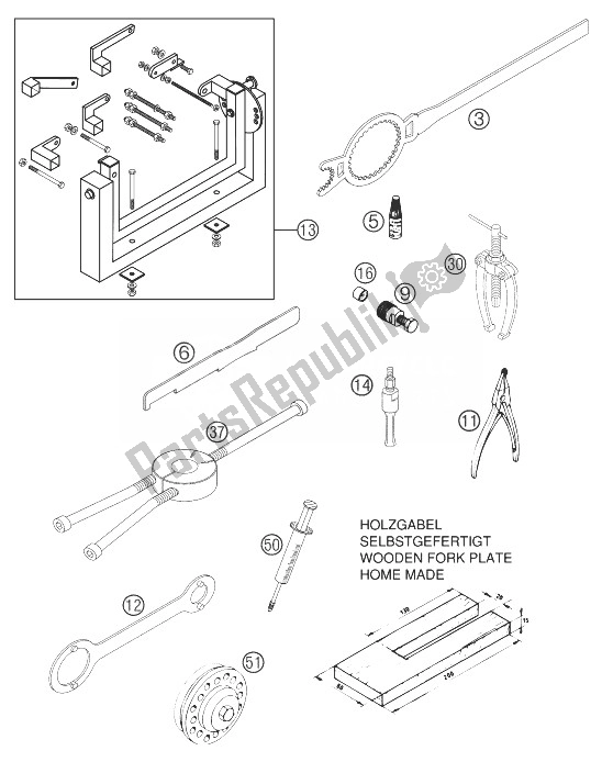 Tutte le parti per il Utensili Speciali 105 Sx del KTM 105 SX Europe 2004