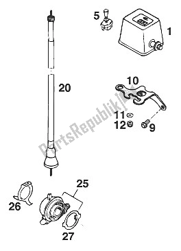 All parts for the Tacho Meter Miles Exc Usa '95 of the KTM 125 EXC M O USA 1997