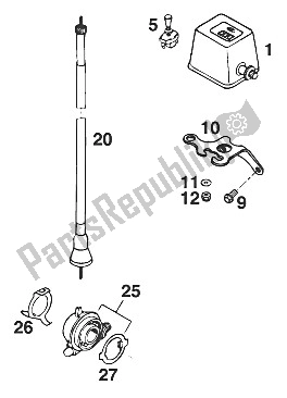 All parts for the Tacho Meter Miles Exc Usa '95 of the KTM 300 EXC M O Europe 1996