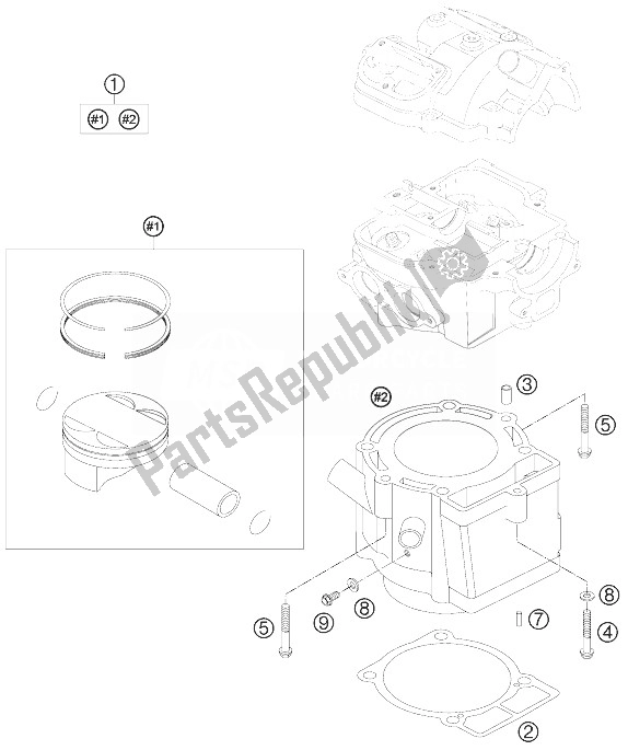 All parts for the Cylinder of the KTM 450 XC ATV Europe 2010