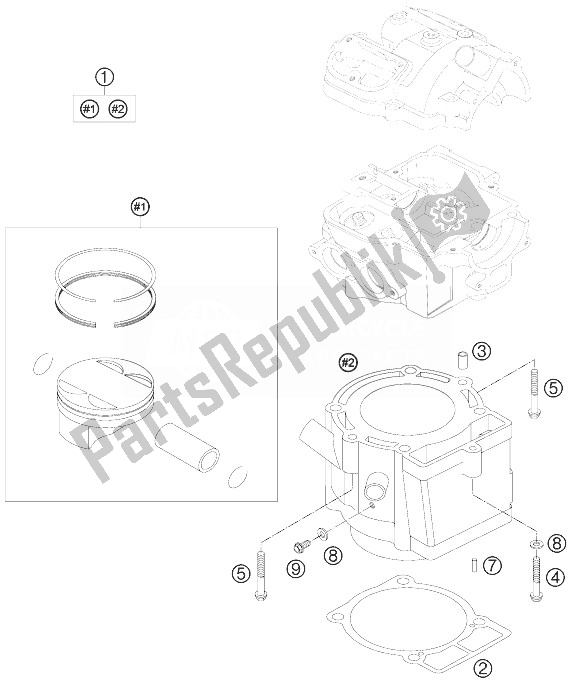 All parts for the Cylinder of the KTM 450 XC ATV Europe 2010