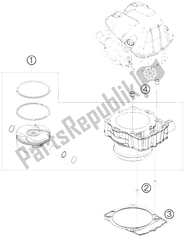 Wszystkie części do Cylinder KTM 530 EXC Australia 2010