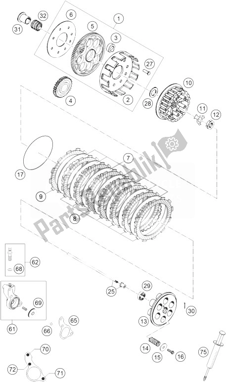 All parts for the Clutch 450 Rallye of the KTM 450 Rallye Factory Repl Europe 2004