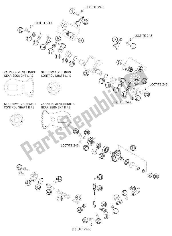 Toutes les pièces pour le Contrôle D'échappement du KTM 250 EXC SIX Days Europe 2006