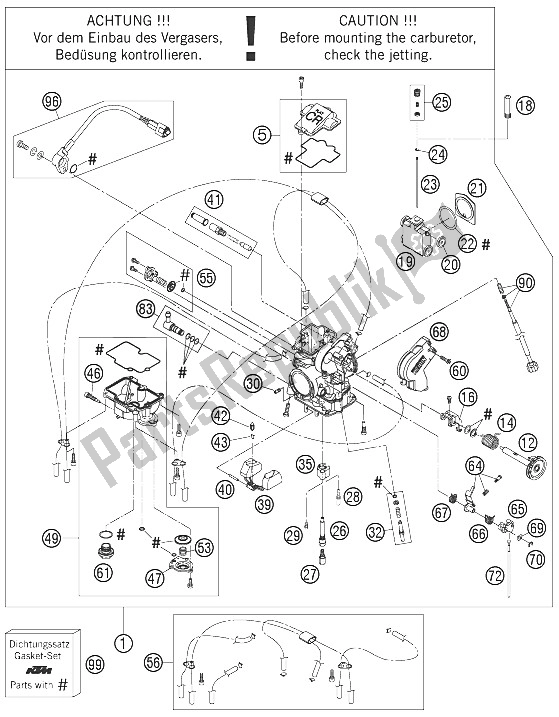 All parts for the Carburetor of the KTM 690 Rally Factory Replica Europe 2009