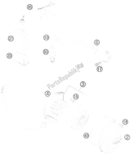 All parts for the Ignition System of the KTM 105 XC USA 2008