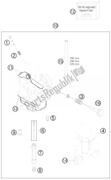 Todas as partes de Carburador do KTM 65 SX Europe 2010