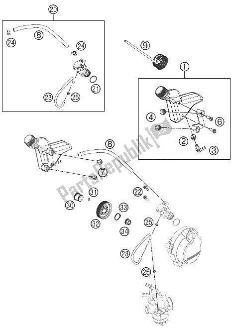 Alle onderdelen voor de Smeersysteem van de KTM 50 SXS Mini 2016