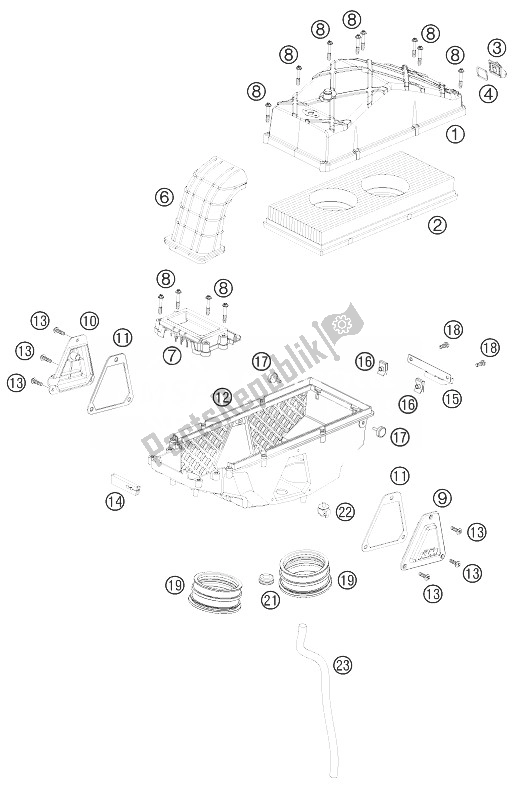 Tutte le parti per il Scatola Filtro Aria del KTM 990 Super Duke R France 2013