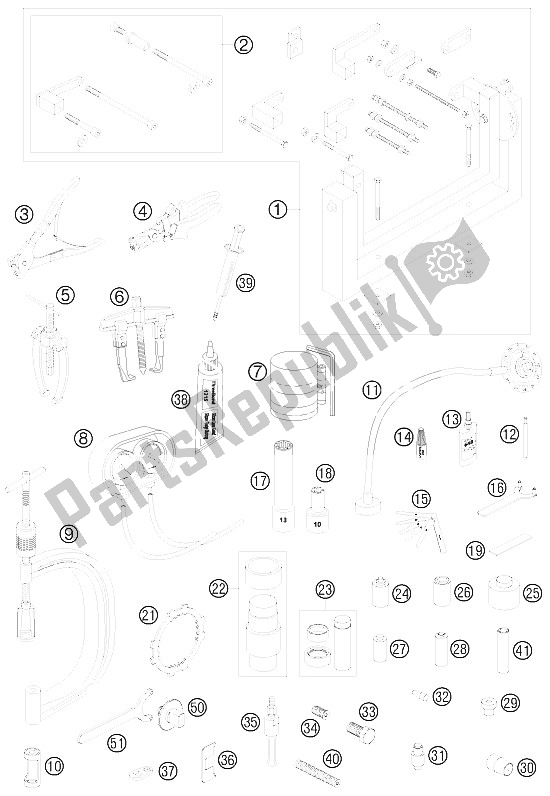 All parts for the Special Tools of the KTM 950 Super Enduro R Australia United Kingdom 2008