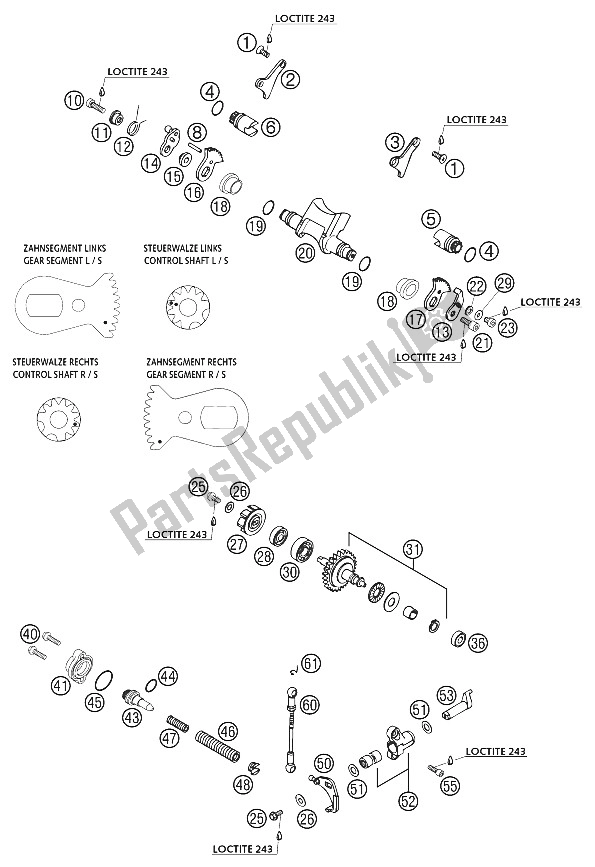 Todas las partes para Control De Escape 250/300/380 de KTM 250 EXC Europe 2002