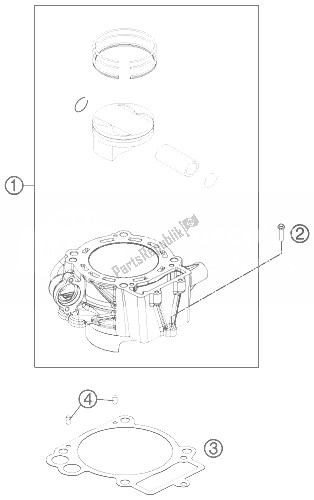All parts for the Cylinder of the KTM 690 Duke R ABS Europe 2014