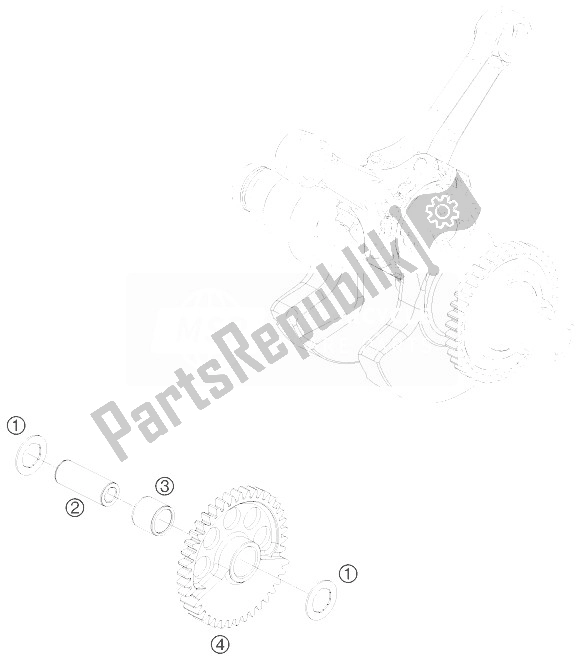 All parts for the Balancer Shaft of the KTM 1190 RC8 R Europe 2010