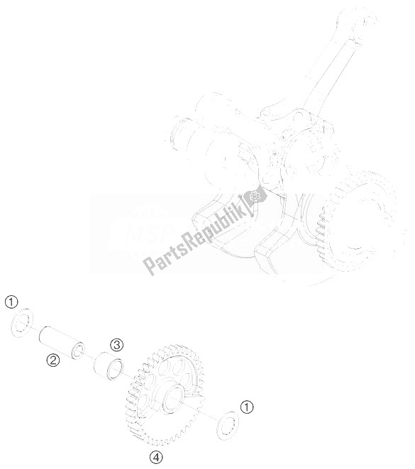 Toutes les pièces pour le Arbre D'équilibrage du KTM 1190 RC8 White USA 2010