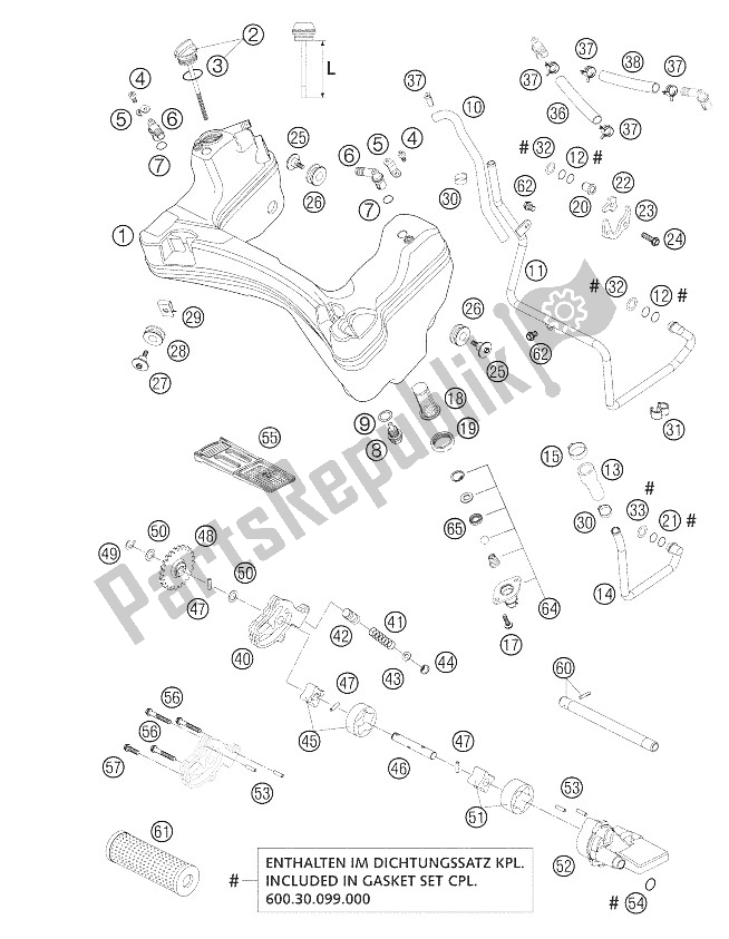 Toutes les pièces pour le Système De Lubrification Lc8 du KTM 950 Adventure Europe 2002