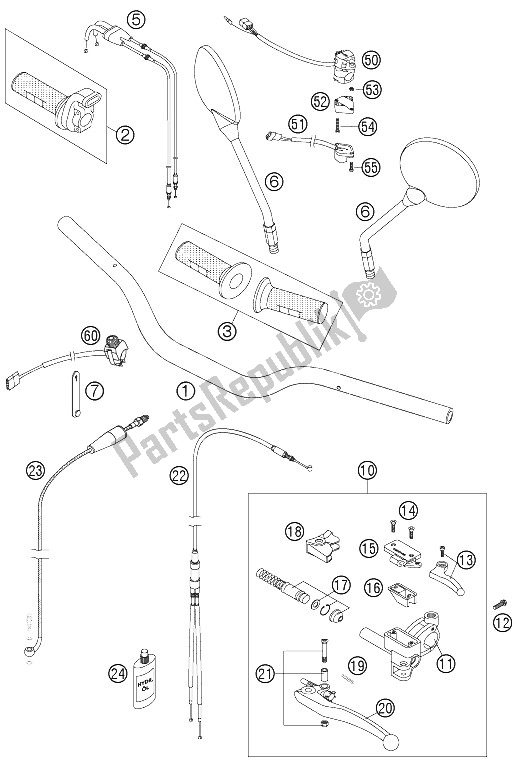 Toutes les pièces pour le Guidon, Commandes du KTM 950 Superenduro R Australia 2006