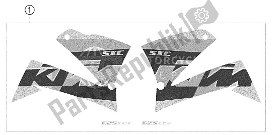 Tutte le parti per il Decalcomania del KTM 625 SXC Australia United Kingdom 2006