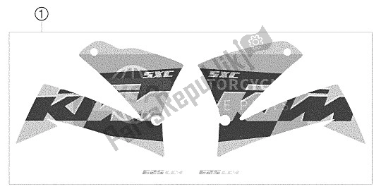 All parts for the Decal 625 Sxc of the KTM 625 SXC Europe 2005