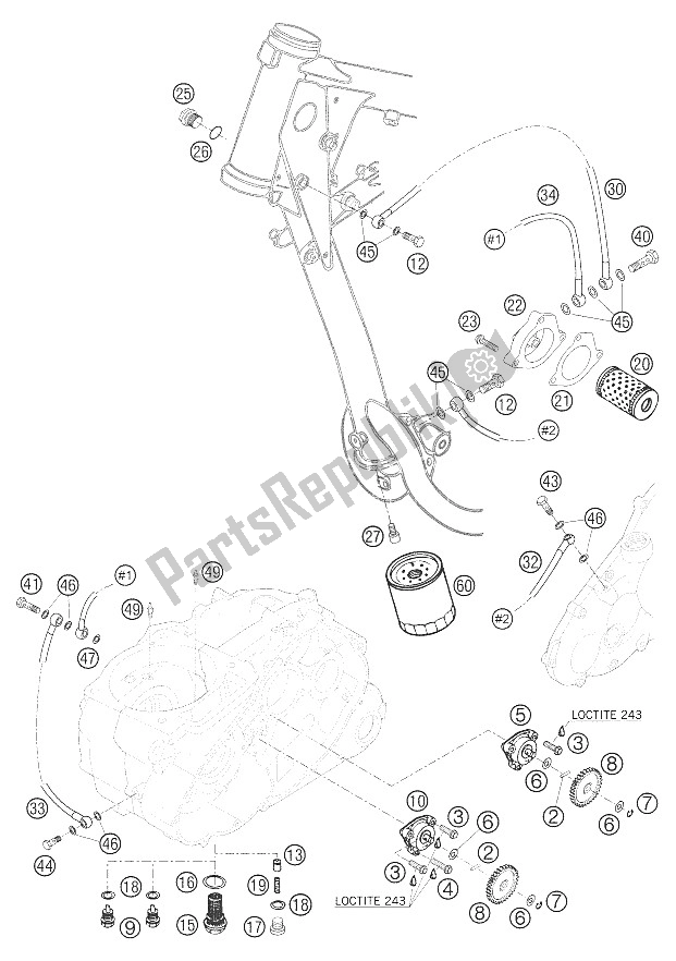 Tutte le parti per il Sistema Di Lubrificazione del KTM 660 SMC Europe 2006