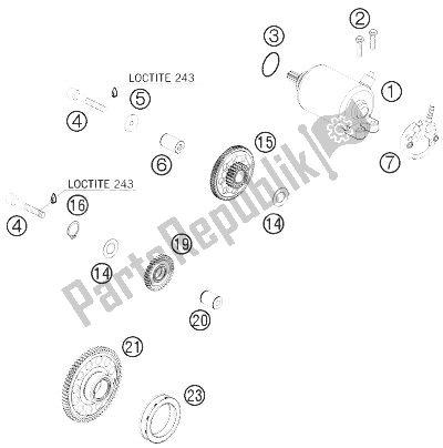 Todas las partes para Arrancador Eléctrico de KTM 530 EXC Champion Edit USA 2010