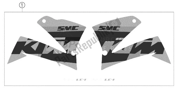 All parts for the Decal 660 Smc of the KTM 625 SMC Europe 2004