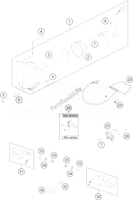 All parts for the Lighting System of the KTM Freeride 250 R Europe 2014