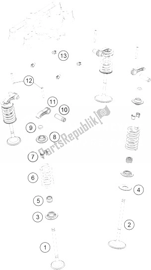 Todas las partes para Accionamiento De Válvula de KTM RC 250 R Europe 2013