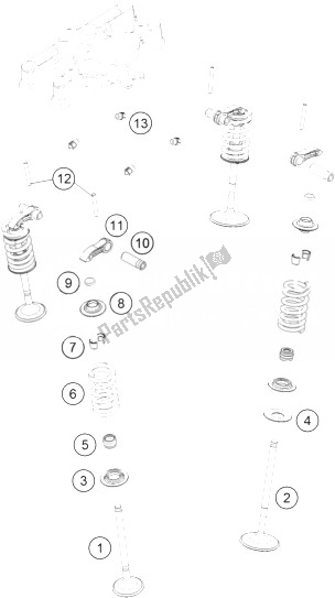 Wszystkie części do Nap? D Zaworu KTM RC 250 R Europe 2014